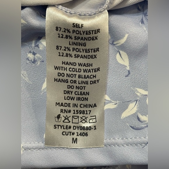 AS REVIVAL~ Light Blue Floral Romper Dress NWT Medium - Picture 8 of 8